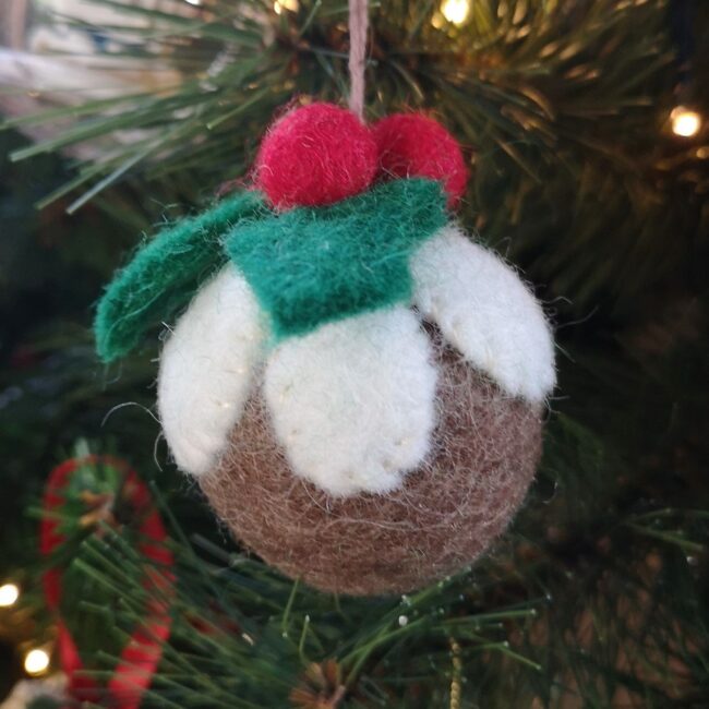 Felt Christmas Pudding bauble