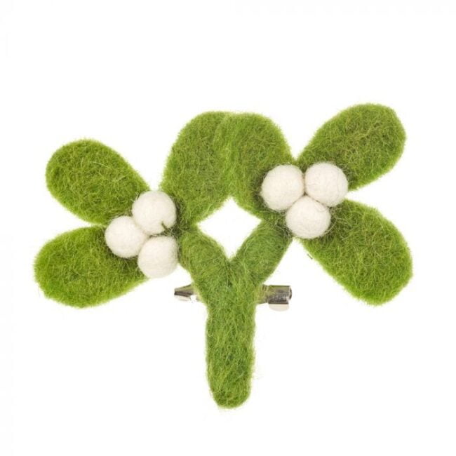 Felt Mistletoe Brooch